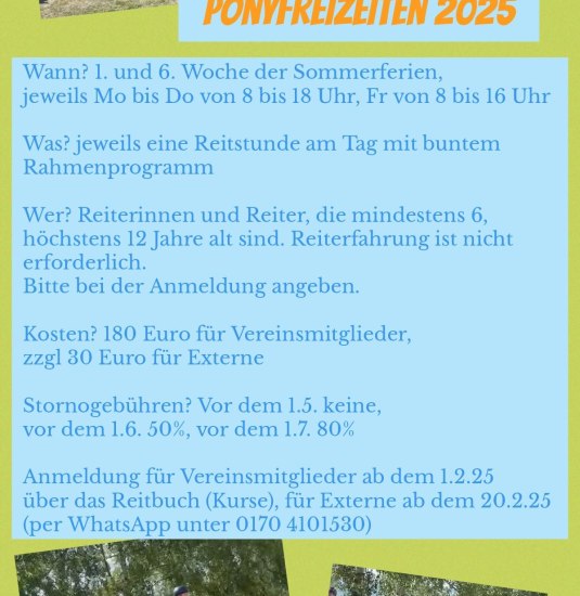 Ponyfreizeit 2025 | &copy; Reiterverein Bissingen e.V.